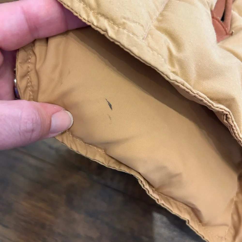 VINTAGE 🍃 GERRY MENS 70s Puffer Vest Color Block Tan Brown Beige USA Large Retro - Picture 10 of 11